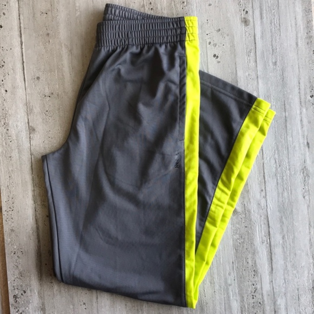Reebok Grey & Yellow Sweat Pants Youth Large